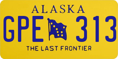 AK license plate GPE313