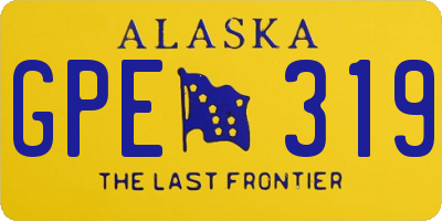 AK license plate GPE319