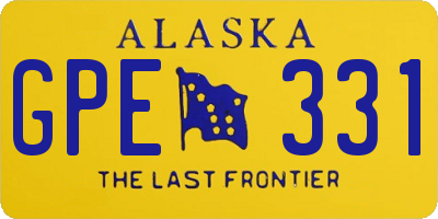 AK license plate GPE331