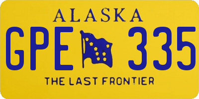 AK license plate GPE335