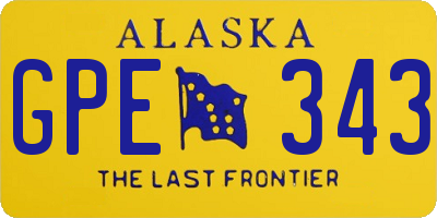 AK license plate GPE343
