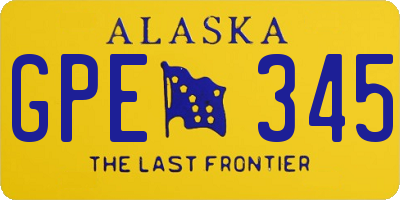 AK license plate GPE345