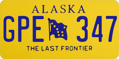 AK license plate GPE347