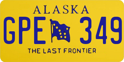 AK license plate GPE349