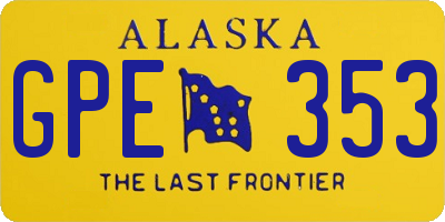 AK license plate GPE353