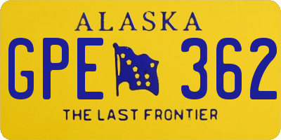 AK license plate GPE362