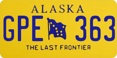 AK license plate GPE363