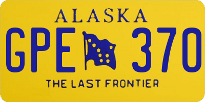 AK license plate GPE370