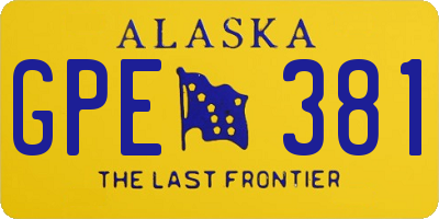 AK license plate GPE381