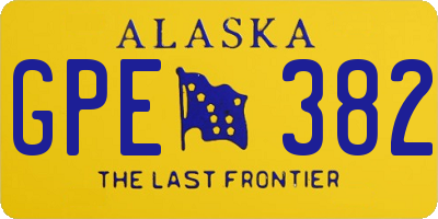 AK license plate GPE382