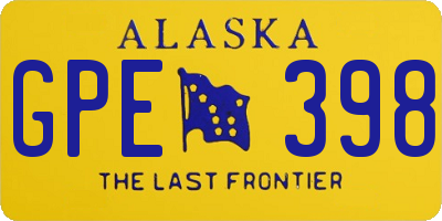 AK license plate GPE398