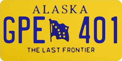 AK license plate GPE401