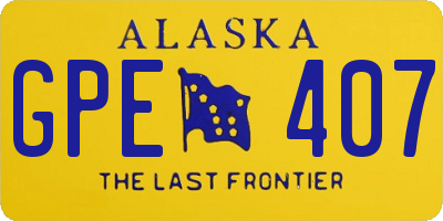 AK license plate GPE407
