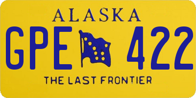 AK license plate GPE422