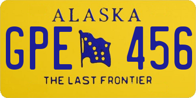 AK license plate GPE456