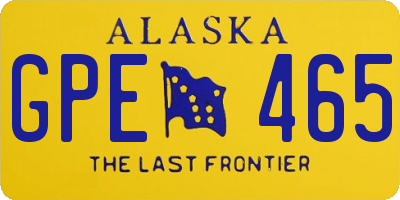 AK license plate GPE465