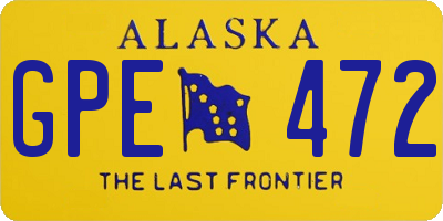AK license plate GPE472