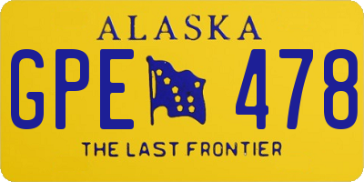 AK license plate GPE478