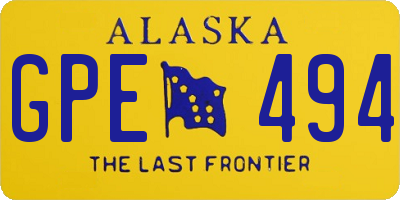 AK license plate GPE494