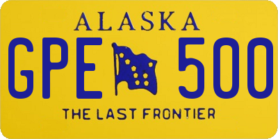 AK license plate GPE500