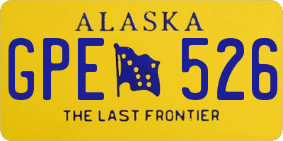 AK license plate GPE526
