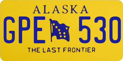 AK license plate GPE530