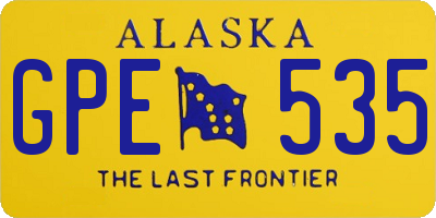 AK license plate GPE535