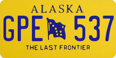 AK license plate GPE537