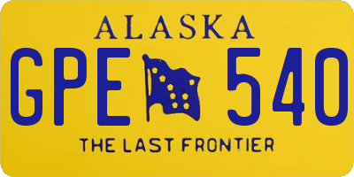 AK license plate GPE540