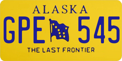 AK license plate GPE545
