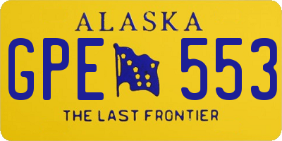 AK license plate GPE553
