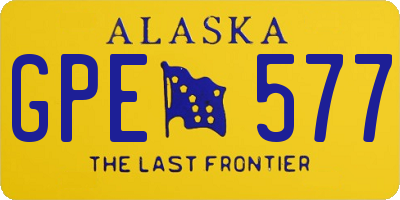 AK license plate GPE577