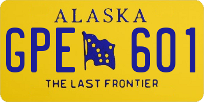 AK license plate GPE601