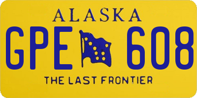 AK license plate GPE608