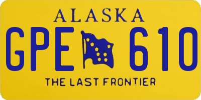 AK license plate GPE610