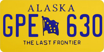 AK license plate GPE630