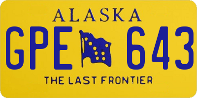 AK license plate GPE643