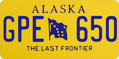 AK license plate GPE650