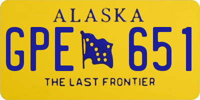 AK license plate GPE651