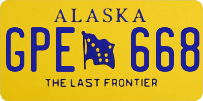 AK license plate GPE668