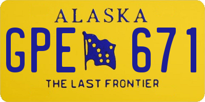 AK license plate GPE671