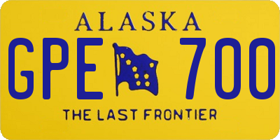 AK license plate GPE700