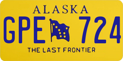 AK license plate GPE724