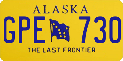 AK license plate GPE730