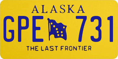 AK license plate GPE731