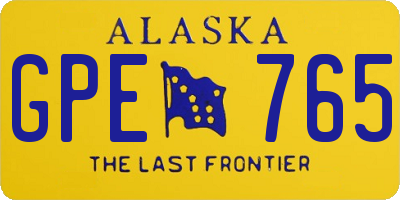 AK license plate GPE765