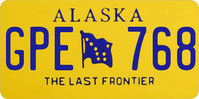 AK license plate GPE768