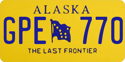 AK license plate GPE770