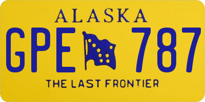 AK license plate GPE787