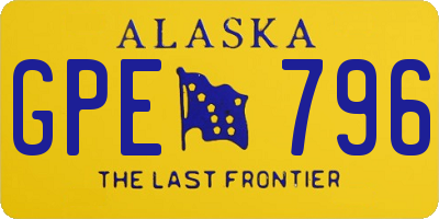 AK license plate GPE796